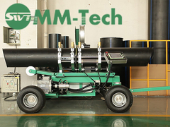 MM-Tech Trailer butt fusion welder heats and butts HDPE pipe