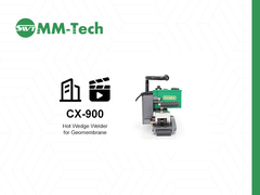 CX900 geomembrane welding machine construction site demonstration