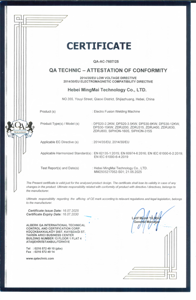 China Hebei Boda Plastic Technology Co., Ltd. certification